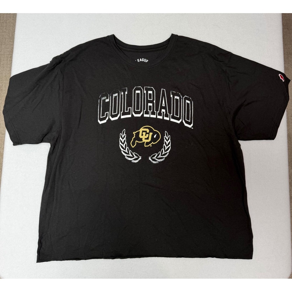 League 91 Colorado Buffaloes T-Shirt Womens XL Black Graphic Tee CU Buffs CCW115